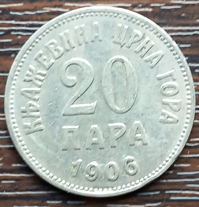 (M2090) MONEDA MUNTENEGRU - 20 PARA 1906, MAI RARA