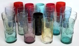 Colectie 19 pahare de sticla colorata, diferite campanii de promovare Coca-Cola