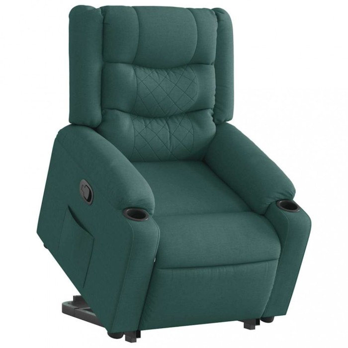 vidaXL Fotoliu rabatabil ridicare pe verticală, verde &icirc;nchis, textil