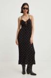 Never Fully Dressed rochie culoarea negru, midi, evazată, NFDDR1492