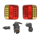 BZRSH Set 2 Lampi Magnetice LED WiFi Wireless 12-24V Semnalizare Mobila Remorca Utilaje