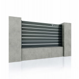 Gard WPC Cu Placaj Ares Aluminiu, Soft Strips