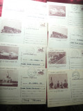 Set 8 Carti Postale Bucuresti Muzeul Cailor Ferate 1975, Necirculata, Printata