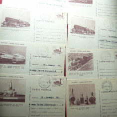 Set 8 Carti Postale Bucuresti Muzeul Cailor Ferate 1975