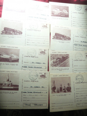 Set 8 Carti Postale Bucuresti Muzeul Cailor Ferate 1975 foto