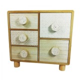 Cumpara ieftin Cutie Bijuterii Lemn Natur Watchbox 5 Sertare 24x10x23 cm Caseta Depozitare Bijuterii Neagra