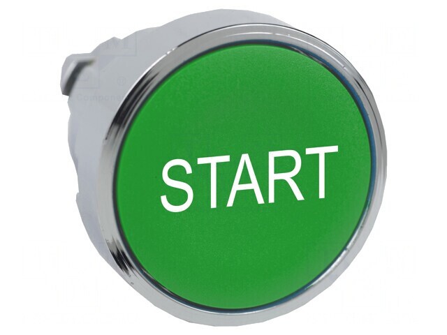 Comutator acționat prin apăsare 22mm verde