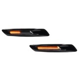 Set 2 lampi semnalizare led dinamica pe aripa, compatibile BMW 1 3 5 Series F30 E90 E91 E92 E93 E46 E60 E61 BMW F10 Style
