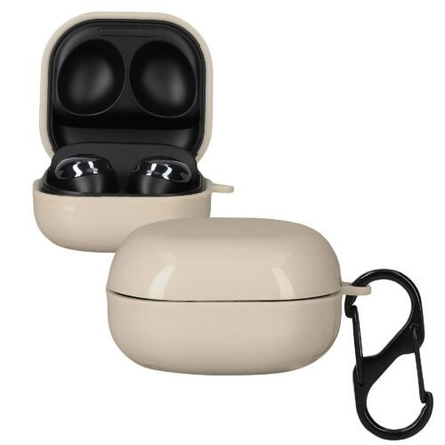 Husa kwmobile pentru Samsung Galaxy Buds 2 Pro/Galaxy Buds 2/Galaxy Buds Live, Silicon, Crem, 61088.16