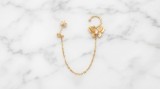 Cumpara ieftin CERCEI ARGINT PLACAT CU AUR 925 CU LANTISOR CUFF SI FLUTURE STRALUCITOARE