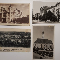 CLUJ - CARTI POSTALE ILUSTRATE VECHI - PERIOADA INTERBELICA - LOT 4 BUCATI