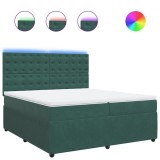 Cumpara ieftin Pat box spring cu saltea, verde inchis, 200x200 cm, catifea