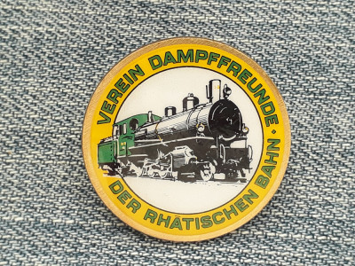 Insigna tren Verein Dampfreunde Elvetia / locomotiva /pin transport foto