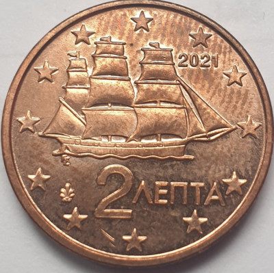 2 euro cent 2021 Grecia, km#182 foto