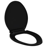 Cumpara ieftin Capac WC cu &icirc;nchidere silențioasă, eliberare rapidă, negru, vidaXL