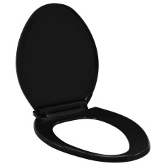 Capac WC cu inchidere silen?ioasa, eliberare rapida, negru foto