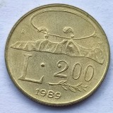155. Moneda San Marino 200 lire 1989 (Profile of Mount)