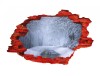 Autocolant decorativ, Gaura in perete, Multicolor, 85 cm, 698STC-2, animale si pasari, Oem