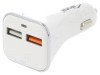 Adaptor USB Dublu Alb Akyga Quick Charge 3.0 12-24V Mufa Bricheta Auto