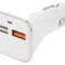 Adaptor USB dublu alb, Quick Charge 3.0