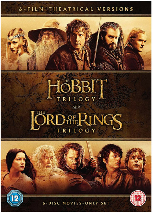 FIlme The Lord Of The Rings 1-3 / The Hobbit 1-3 DVD BoxSet 12 Discuri