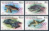 Nicaragua 1980 - Fauna, broaște țestoase, supratipar Jocurile Olimpice, serie neuzata