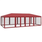Cumpara ieftin Cort de petrecere cu 12 pereti din plasa, rosu, 8x4 m, HDPE