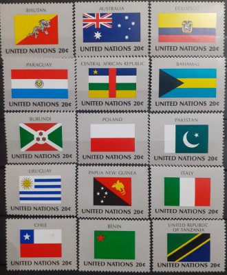 Natiunile Unite steaguri drapel 15v. nestampilate foto