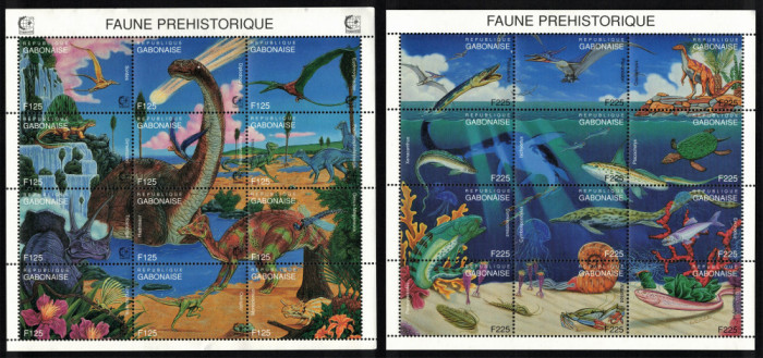 GABON 1995 - Fauna preistorica /set 2 colite MNH