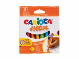 Set 8 creioane cerate Carioca Jumbo neon,8 culori set