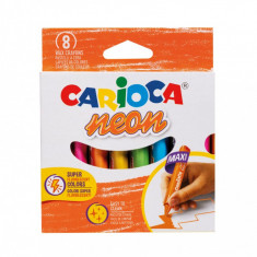 Set 8 creioane cerate Carioca Jumbo neon,8 culori set