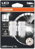 Set 2 Becuri LED Auto OSRAM W21W LEDriving SL, 6000K, Alb, 12V