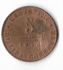 Moneda 5 centesimi 1849 - Venezia foto