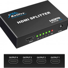 Splitter HDMI KIIYO 1X4 - V1.4b Splitter HDMI 1 Intrare 4 Ieșire Alimentat de un