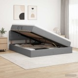 Cumpara ieftin Pat cu saltea si spatiu de depozitare Gri inchis 160 x 200 cm