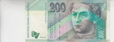 B11 8 - Bancnota foarte veche - Slovacia - 200 Koroane - 1999 foto
