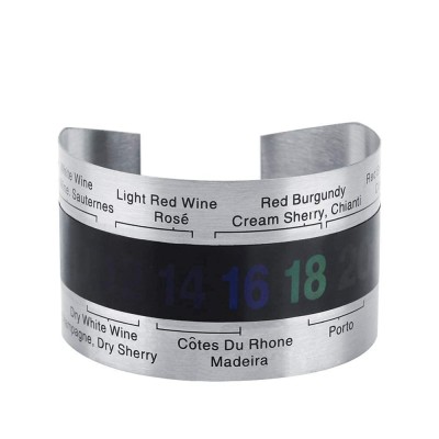 Termometru Digital pentru Vin din Inox &amp;ndash; Fără Baterie, 4&amp;ndash;24 &amp;deg;C, Accesoriu Sticle | Coral Best Deals 6.5 cm 6.5 cm 3.7 cm Argintiu 1 x Termometru Digit foto