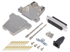 Mufă D-Sub 25 PIN tată pentru lipire pe cablu neagră ENCITECH