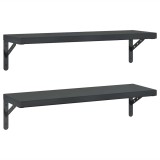 Cumpara ieftin Rafturi de perete, 2 buc. 75x23,5 cm negru otel inoxidabil