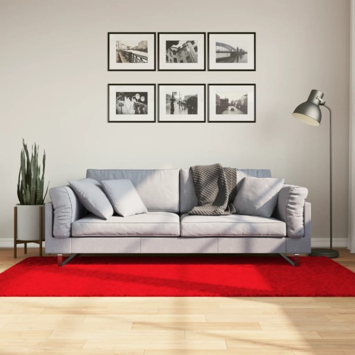 vidaXL Covor &bdquo;OVIEDO&rdquo;, fire scurte, roșu, 100x200 cm