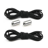 Cumpara ieftin Set 2 sireturi elastice cu sistem de prindere, capsula metalica - Negru