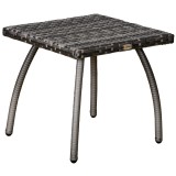 Masa Outsunny din Ratan sintetic pentru Exterior, Gradina, Terasa Impermeabilă Gri 45x45x44cm | Aosom Romania