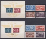 ROMANIA 1941 LP 146 I LP 146 II LP 146 III LP 146 IV FRATIA DE ARME ROMANO-GERMANA SERII+COLITE FARA SUPRATIPAR SI CU SUPRATIPAR ODESA SET COMPLET MNH, Nestampilat