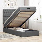 VidaXL Pat otoman cu saltea țesătură gri &icirc;nchis 90x200 cm 3313210
