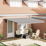 Marchiză retractabilă automată cu LED Gri deschis 400x300 cm