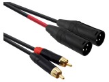 Cablu RCA x2 la XLR masculin 3 pini 1,5m negru REDS MUSIC AU5415BX
