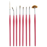 Cumpara ieftin Set de pensule, 8 piese - roşii, INGINAILS