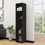 Gossi biblioteca, negru, 36x30x171 cm, lemn prelucrat
