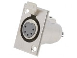 Soclu XLR Mamă 5 Pin cu Buton pentru Panou, CLIFF