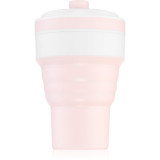 KidPro Collapsible Mug ceasca cu pai Pink 350 ml